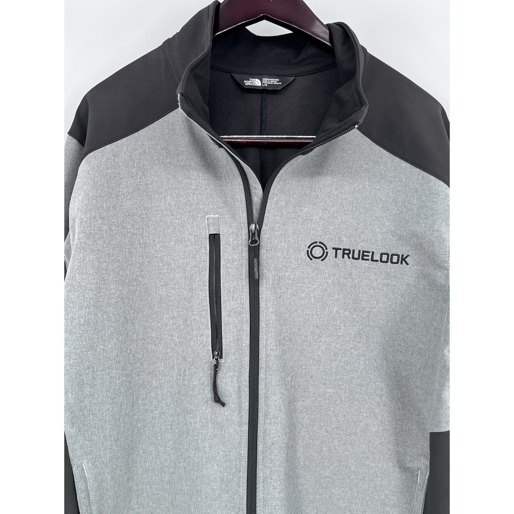 The North Face Men's Tech Stretch Soft Shell Jacket Full Zip Size Lg Wind LOGO - Picture 2 of 14